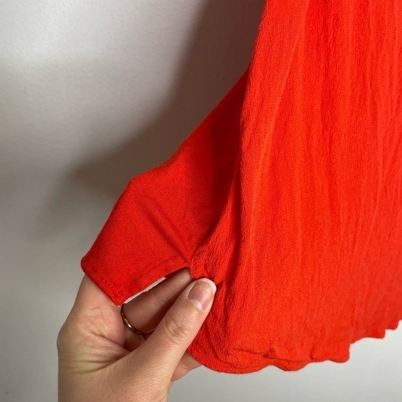 Daniel Rainn bright tomato red crochet tank top - Picture 3 of 7